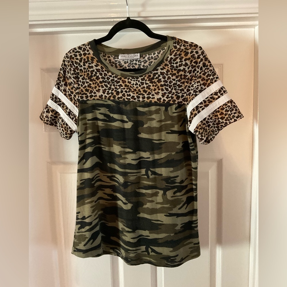 ShopGug camo and leopard print top